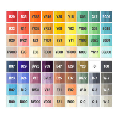 Copic Chao Start 72 Color Set Sketch Marker Assorted 72 Color