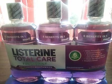 (3- ONE LITER BOTTLES) MOUTHWASH LISTERINE TOTAL CARE FRESH MINT ECONOMY SHIPG