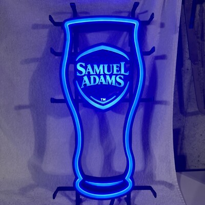 AWESOME SAM ADAMS LED LIGHT UP BEER SIGN  MAN CAVE