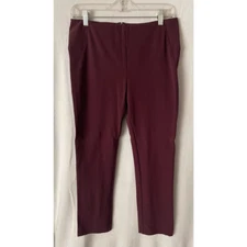 Veronica Beard Stretch Pants Womens 8 Purple Mid Rise Flat Front Zipper USA