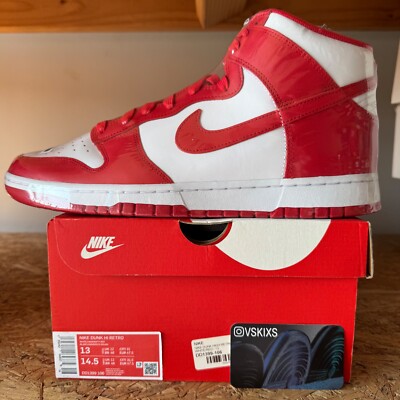 Nike Dunk High Retro Championship White University Red Size 13 2022 (DD1399-106)