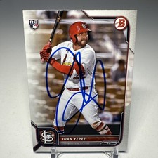 Juan Yepez Signed 2022 Bowman #24 Card Washington Nationals RC