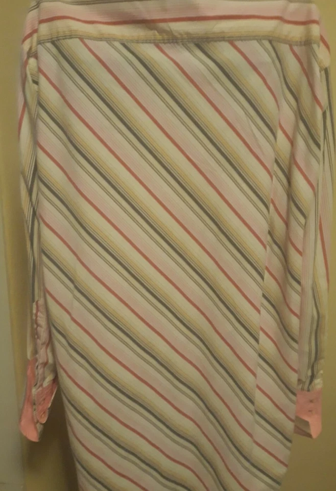 Raw Blue Nu Realms Men's Multi Colored Striped Button Dress Shirt Size 2XL B12 - Image 3 of 4