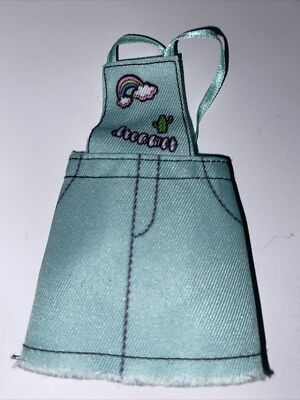 BARBIE MATTEL GREEN EMOJIS FAUX DENIM DRESS ROMPER FASHIONISTAS FASHION CLOTHES