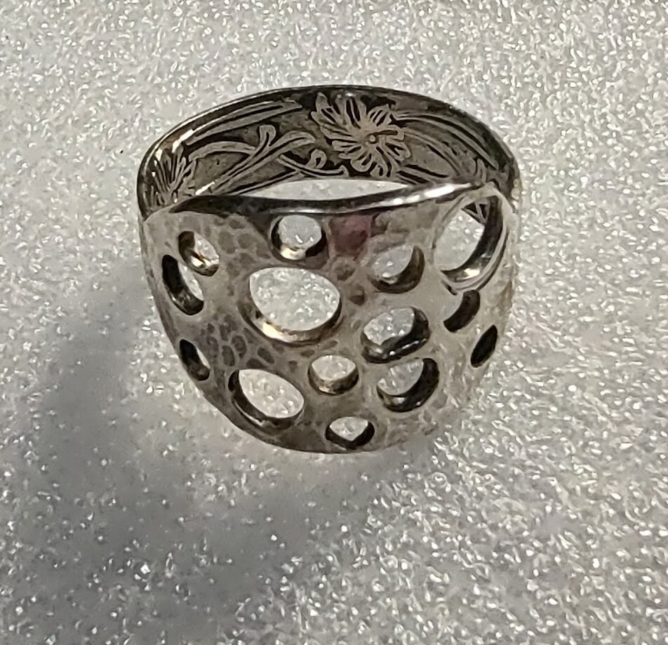 925 Solid Sterling Silver Handmade Hammer Work Wo… - image 2