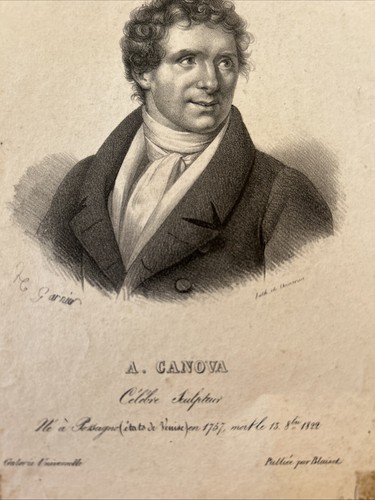 Portrait Miroir Sculpteur Antonio Canova. Néoclassique italiano.lit.1822 - Picture 5 of 5