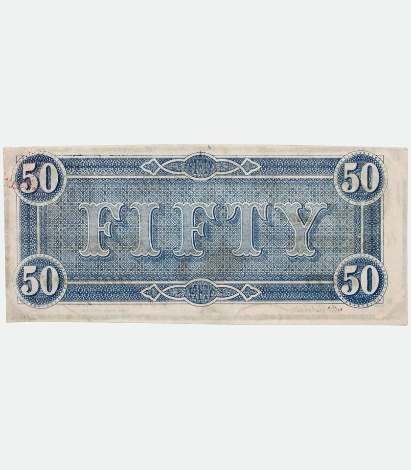 1864 Confederate State of America $ 50 Dollars Currency Banknote, AU-UNC - Image 2 of 4