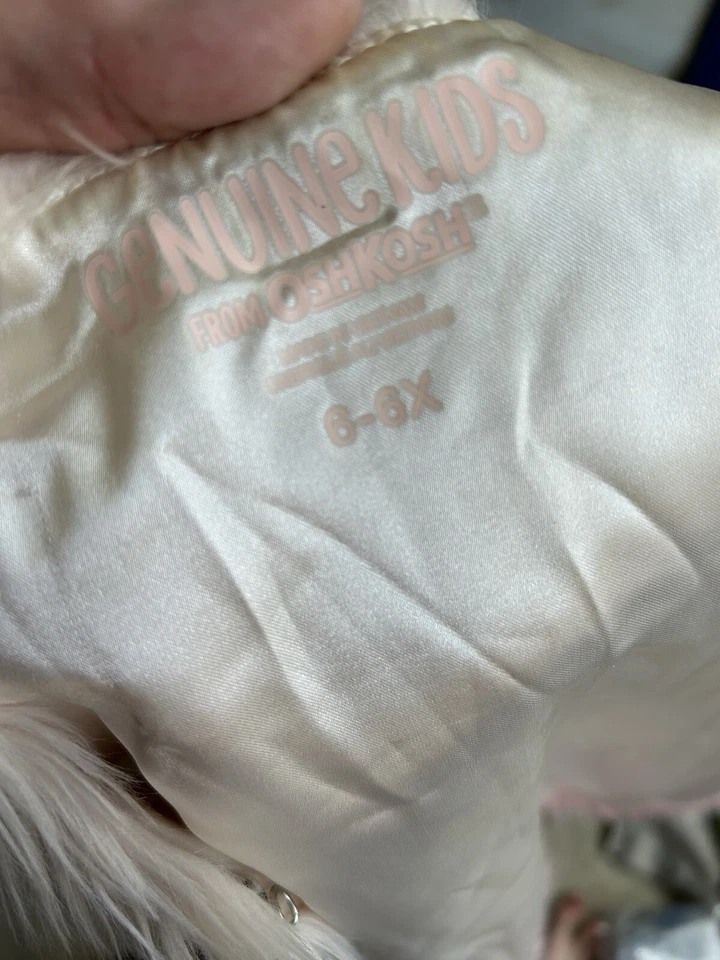正品 KIDS Ombre 白色粉红色毛皮背心 Shag 6-6x 时尚时尚保暖 — 第 2/2 张图片