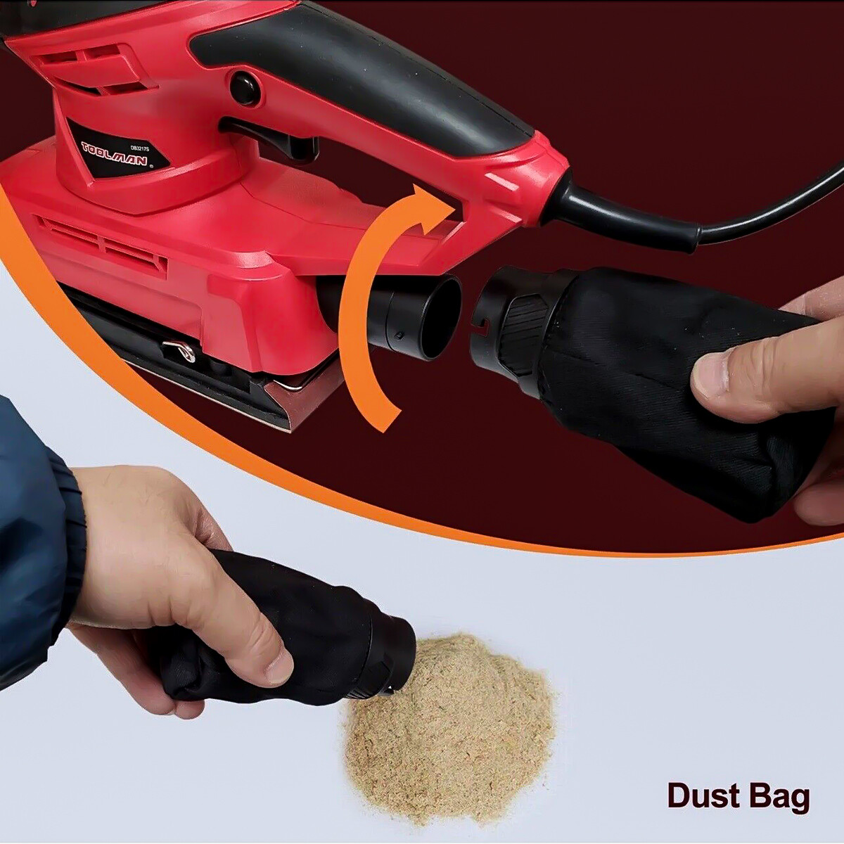 5'' Handheld Orbital Sander Portable Non-slip Electric Sander Speeds Random