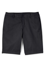 Lands' End Plain Front Blend Chino Shorts Black 10 NWOT 122