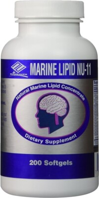 Marine Lipid NU-11 (200 Softgels) Omega 3 Lecithin  Vitamin E  Garlic Oil OPC