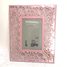Ikea Frosakull Pink Picture frame  Scroll metal 4x6 Photo New Sealed Stand Hang