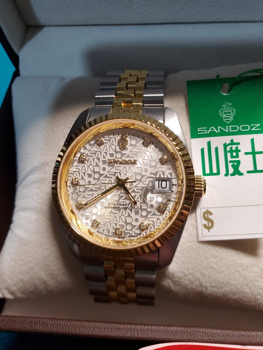 Brand New Sandoz Incabloc Ref.393919-QZ Jubilee Band ETA Brand New Sandoz Incabloc Ref.393919-QZ Jubilee Band ETA