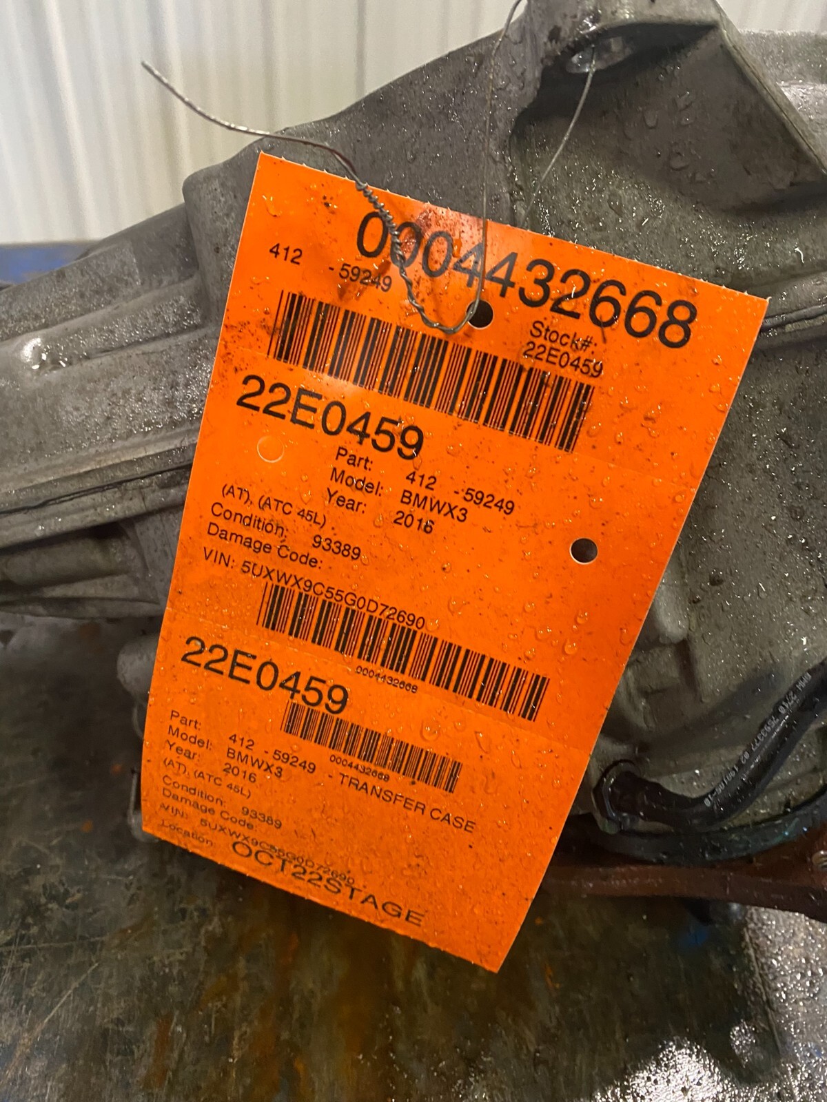 2016 BMW X3 TRANSFER CASE ASSEMBLY 93,389 MILES ATC45L eBay