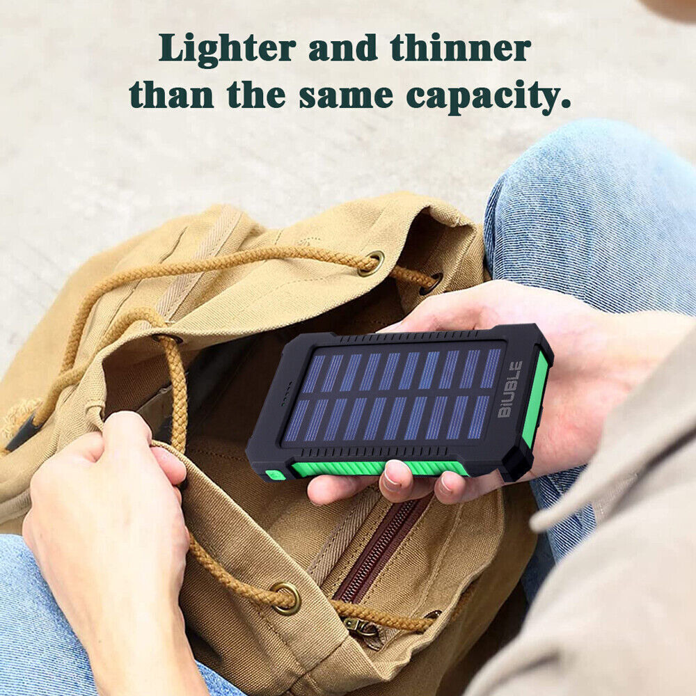 Portable 9000000mah Solar Power Bank Pack USB LED Pack Battery Charger