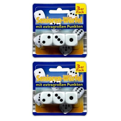 6x XL Augenwürfel Set Große Spielwürfel Senioren Würfel Knobel