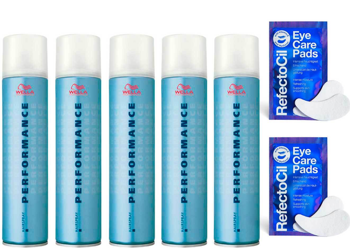 Лак для волос Wella Performance 5x500 мл Haarlack 2 набора подушечек для ухода за кожей вокруг глаз RefectoCil 7990₽