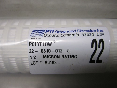 PTI POLYFLOW CARTRIDGE FILTER ELEMENT 22-10310-012-5, 1.2 MICRON, 10", New - Picture 2 of 5