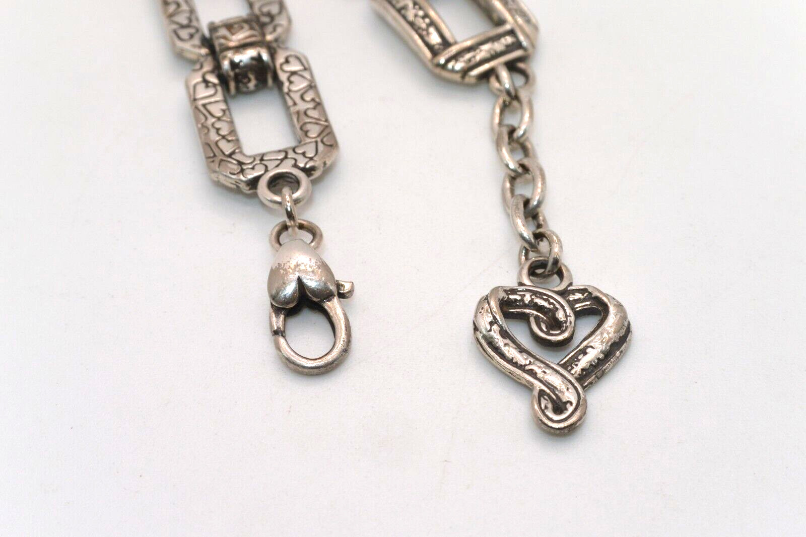 BRIGHTON Silver Textured Open Rectangle Links Bra… - image 2