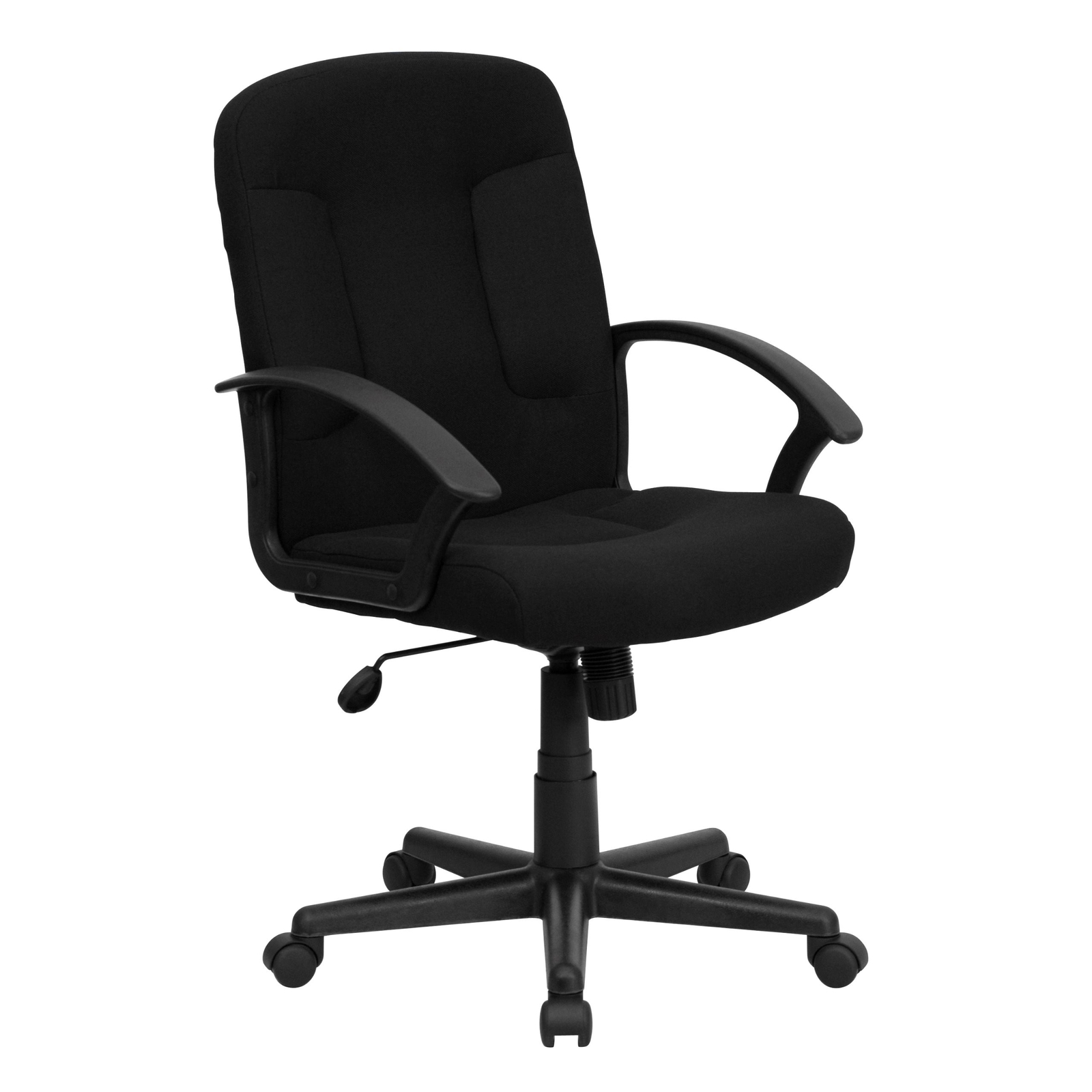 Flash Furniture Garver Mid-Back Black Fabric Executive Swivel Office Chair wi...