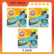 ARM  HAMMER Multi-Cat Clumping Litter Unscented, 20 lb x 3 pack