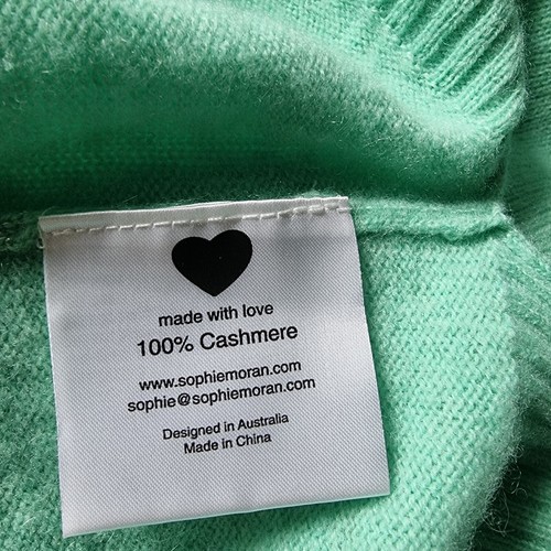 Sophie Moran Minty Green 100% Cashmere Metallic Stripe Jumper Sweater S RRP $289 - Picture 2 of 10