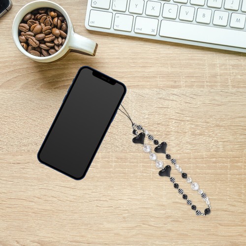 2 PCS Chaîne De Téléphonie Mobile Longe Téléphone Lanière Perlée En Forme Cœur - Zdjęcie 12 z 12