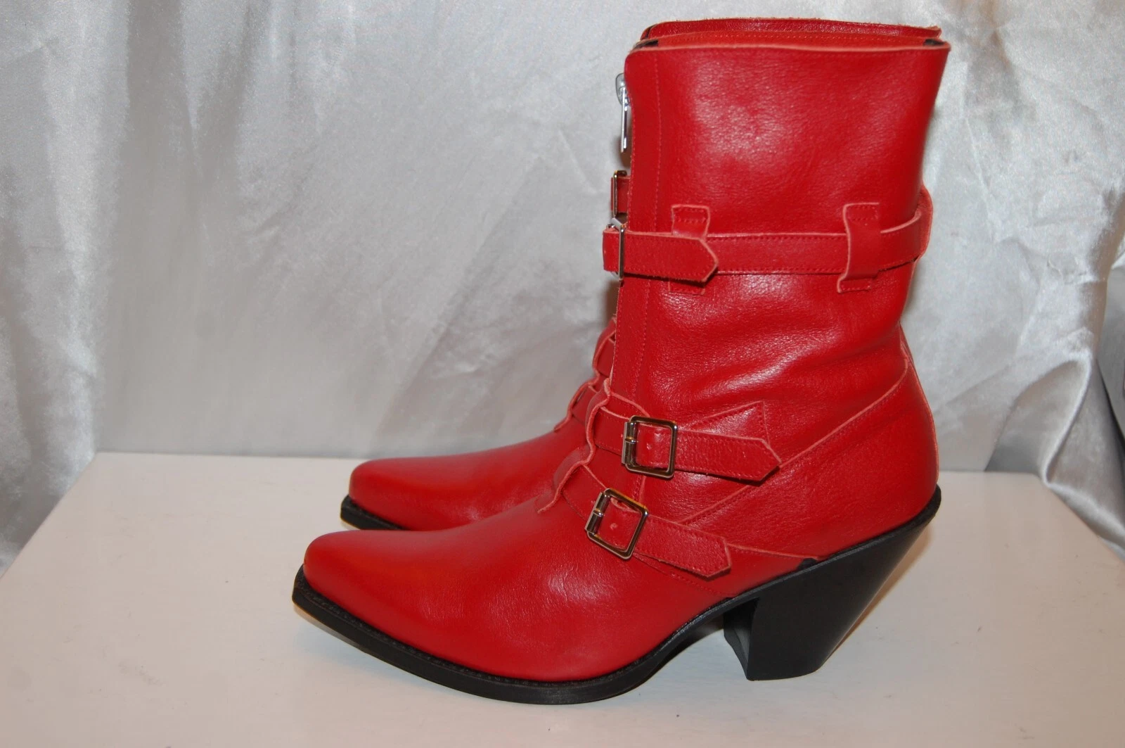 38 7 5❤️$1300 CELINE BERLIN STIVALETTI WESTERN BIKER EQUITAZIONE TACCO ALTO