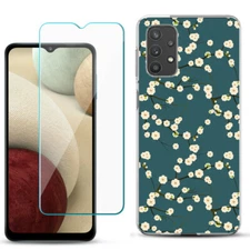 For Samsung Galaxy A32 5G Slim Case, w/ Tempered Glass - Blossom Green