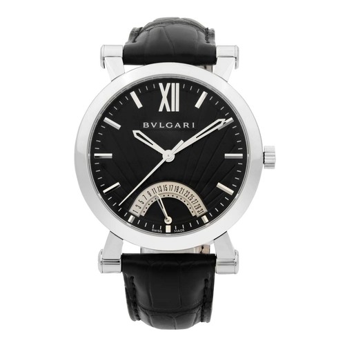 Bvlgari Sotirio Retrograde Steel Black Dial Automatic Mens Watch SB42SDR - 第 1/5 張圖片