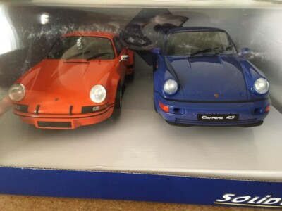 SOLIDO 1:18 SCALE MODEL CAR PORSCHE TWIN PACK 911 RSR  964 RS 1990 set of 2 rare