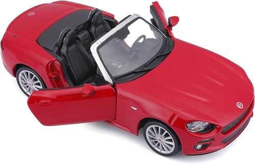 Fiat 124 Spider Rojo Modelo Auto Metal Bburago Colección Escala 1:24 - Imagen 2 de 7