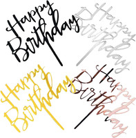 Zoetekway 8 StüCk Happy Birthday Tortendeko, Cake Topper Geburtstag, Acryl Torte
