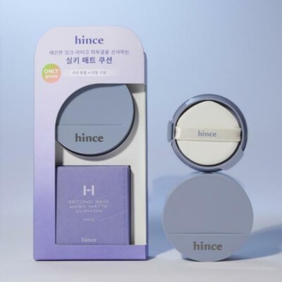 Hince Second Skin Mesh Matte Cushion 12g + Refill 12g SPF40 PA++ 4Color K-Beauty