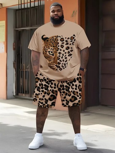 Men's Spring Summer Outfit 2-Piece Set Short Sleeve Shirt & Shorts Set 2XL BIG - Picture 2 of 5