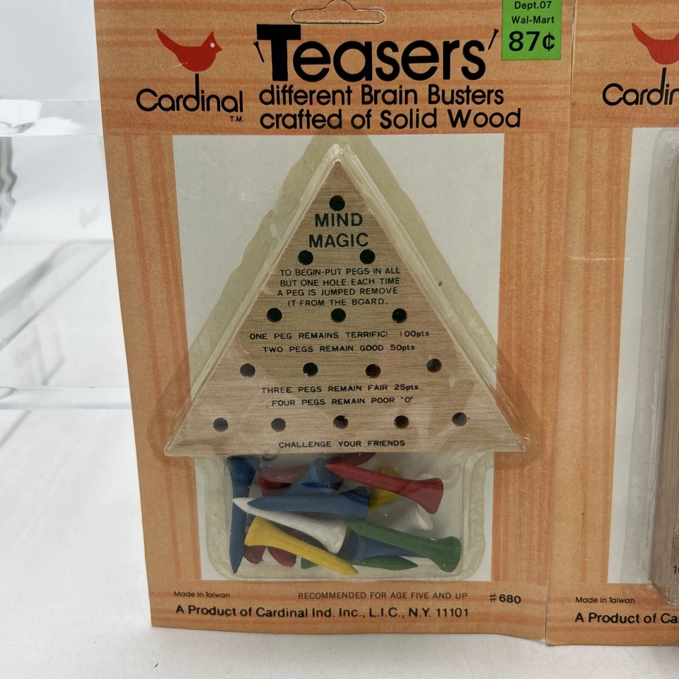 Nuevo Lote de 2 MIND Teasers 1987 Cardinal Industries Juego de Mesa Madera Maciza Sellado Foto 3 de 4