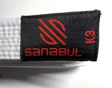 New WOT Sanabul K3 BJJ Gi White Karate Martial Arts Belt