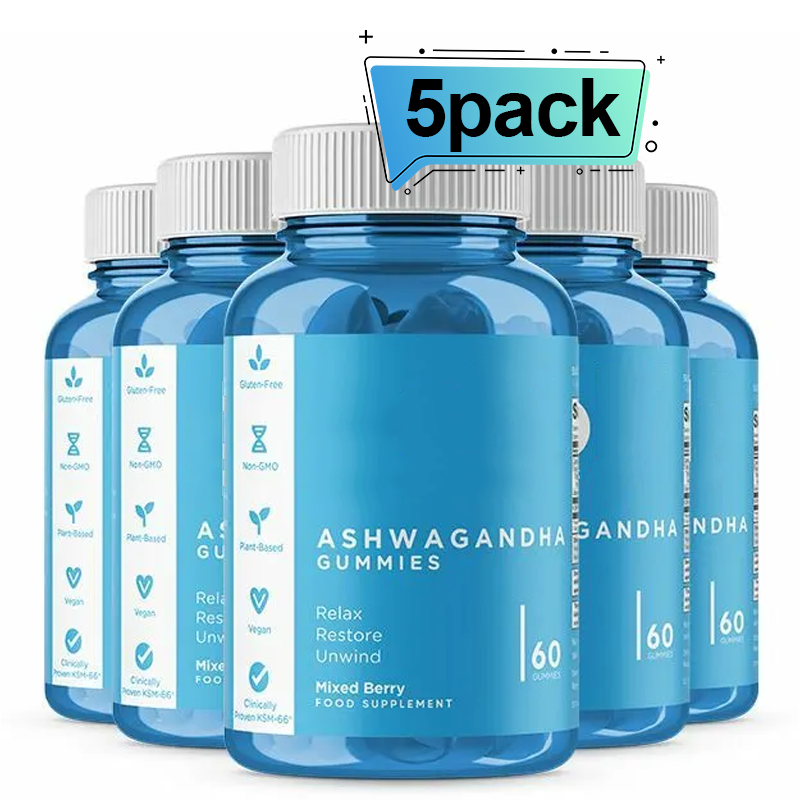 Ashwagandha Vitamin D Mixed Berry Gummy Vegan Non-GMO with KSM-66