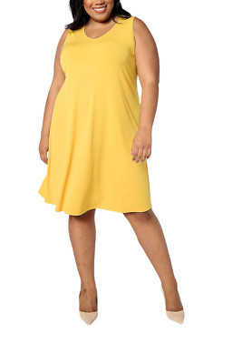 Susan Graver Liquid Knit Set of 2 Sleeveless Dresses Gold/Chocolate