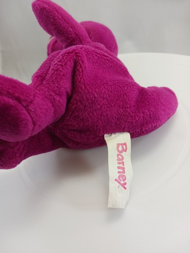 Vintage 1997 Barney Bean Plush Beanies Purple Dinosaur 7" - Picture 6 of 7