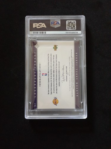 KAREEM ABDUL-JABBAR 2000 UPPER DECK LEGENDS LEGENDARY JERSEY LAKERS PSA 6 EX-MT - Picture 8 of 11