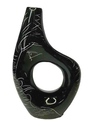 IGOR STUDIOS Italy Art Pottery Vase Etched Face VTG 1950's MCM Signed RARE