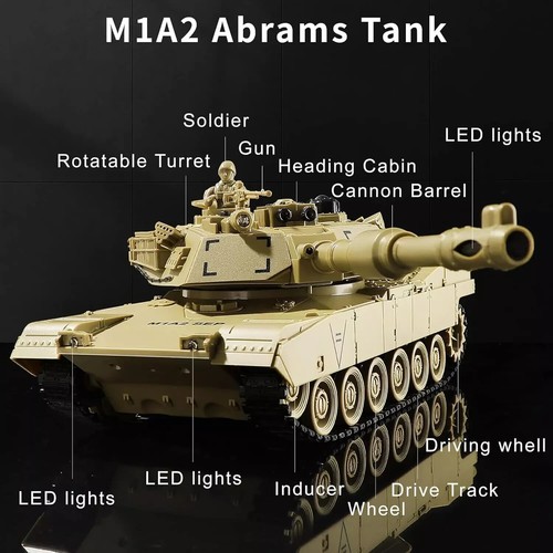 Remote Control 2pc Tank Set German Tiger | M1A2 Battle Military 1:28 RC Soldiers - Picture 9 of 14