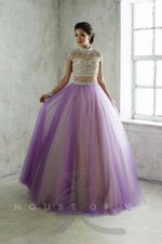 Tiffany Exclusives 46049 Lilac Nude 2 Piece Ball Gown Dress sz 0