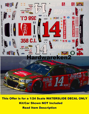 NASCAR DECAL #14 COCA COLA 2016 CHEVROLET IMPALA SS TONY STEWART DARLINGTON