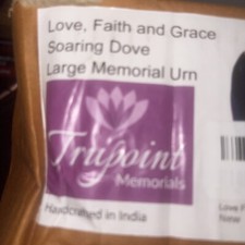 Love Faith  Grace Soaring Dove Large Cremation Urn for Human Ashes  Velvet Bag