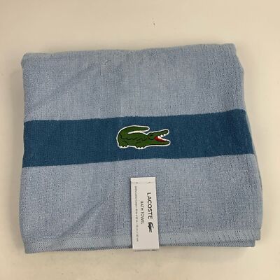 B@TT ロゴ刺繍 ラグ Lacoste Bath Towel Shades of Blue Alligator logo 30x52 inch New