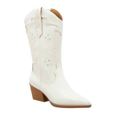 New Women's Studded Western Cowboy Boots - Universal Thread, Off-White
