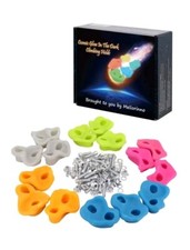 15 PC Kids Rock Climbing Holds Set Glow In The Dark Color Changing