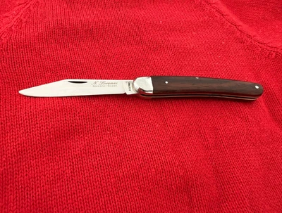 N. Lorenzi Taschenmesser Holzgriff, 1 Klinge Edelstahl, Slipjoint, Clip-Point - Bild 1 von 4
